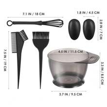 Kit profesional de tinte de cabello de 6 piezas - Juego completo de herramientas de tintura que incluye tazón de mezcla, pinceles para tinte, peines aplicadores, clips para seccionar el cabello, cubiertas para las orejas y capa protectora para coloración - Kit de coloración del cabello de calidad de salón para uso casero de bricolaje