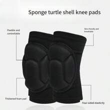 1 par de rodilleras redondas de carey negro y azul marino, protección antideslizante y con absorción de impactos para deportes, rodilleras gruesas adecuadas para hombres y mujeres, soporte ligero para fitness, deportes, baile y trabajo al aire libre