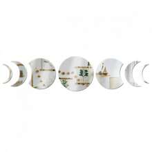 7 Stücke Mond-Phasen Acryl-Wandaufkleber, abnehmbare Acryl-Spiegel-Wandaufkleber für Zuhause, Wohnzimmer, Schlafzimmer, Dekoration (Silber) (Stil 1) Spiegel Wand Wanddekoration Zimmer Dekoration Wandspiegel Spiegel für Zimmer Heimdekoration Badezimmer Dekoration Wohnzimmer Dekoration