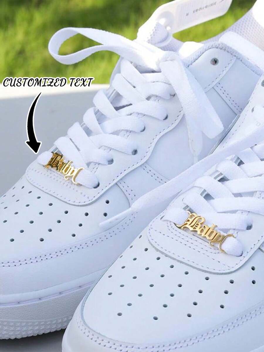 Customized Text, Gold, Silver, And Rose Gold Personalized Name Shoe Plates | Customized Name Shoe Clips | Shoe Lace Charms | Shoe Plates | Shoe Nameplates, Shoe Decor, Holiday Gifts - Multicolor 1 - View 1