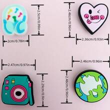 20 Pcs Green Earth Shoe Charms Decorations | Planet Earth Jewelry For Shoe Charms | Cute DIY Accessories For Shoes | Kawaii Shoe Clips | Gifts For Women Girls