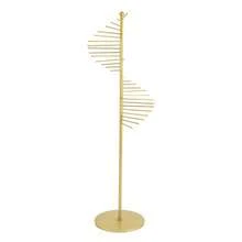OUKANING Gold Retail Display Tie & Scarf Rack, Belt Hanger & Pants Rack Towel Organizer Hanging Bar, Floor Standing Tie Rack Scarves Rack Necktie Holder For Home Clothing Store Commercial - 金色 - 查看 4