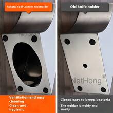 NetHong 6 Slots Stainless Steel Knife Block Set Knives Organizer Holder Storage Rack New - Silver - View 7