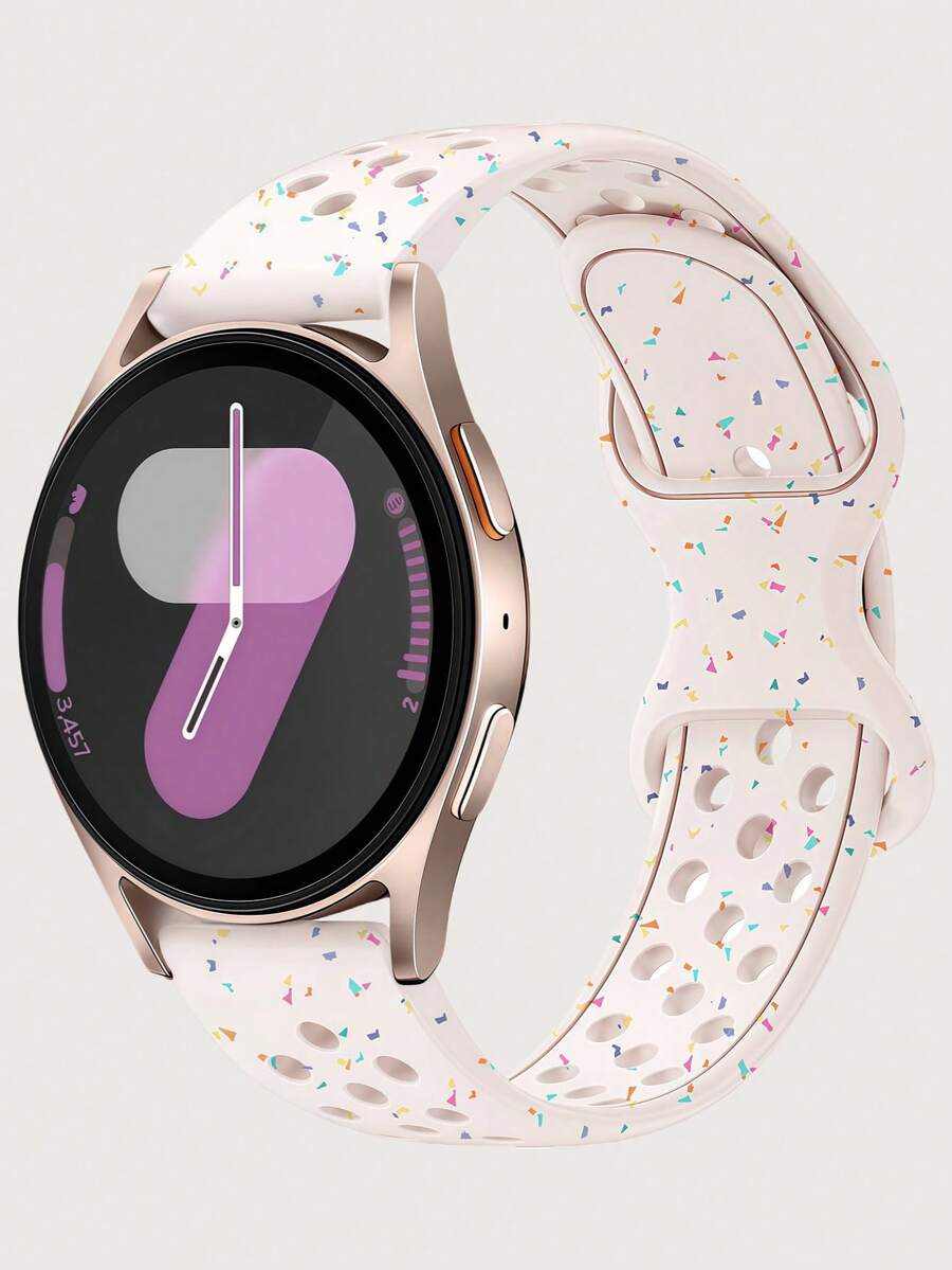 20mm 透氣柔軟矽膠運動手錶錶帶，相容 Galaxy Watch 7 6 5 4 40mm 44mm/5 Pro/6 Classic 47mm/Watch 4 Classic/Active 2, 45mm/Watch 3/Watch 4 Classic 42mm 46mm Watch 6 47mm 43mm，波西米亞風防水替換錶帶，相容 Honor，男女通用