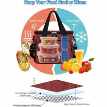 Local Shipping-Femuar Reusable Lunch Box For Men/Women - Insulated Lunch Bag Leakproof Lunchbox For Work Office Picnic Beach - Freezable Lunch Cooler Bag With Adjustable Shoulder Strap - Black - 5-Red - 查看 4