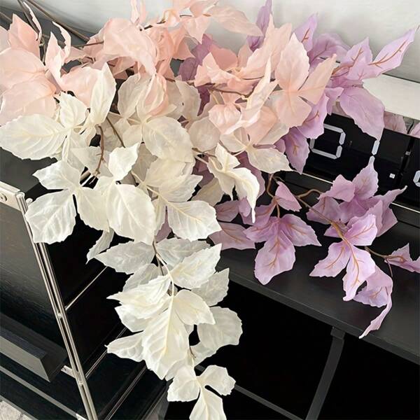 1pc Artificial Flower Branches For Vase Classic Style Decorative Plastic Leaves Seasonal & Holiday Decor Suitable For Wedding Living Room Office Bedroom Porch Home Decoration Christmas Halloween Easter Thanksgiving Mother's Day