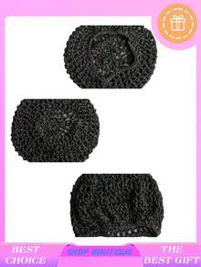 1 pezzo/4 pezzi Cuffie per capelli, cuffie per dormire, cuffie a rete, involucri, cappellini per parrucche lunghe, dritte, ricciolute, protezione per la testa in rete nera, cappelli da cuoco a treccia, cinturini per chignon, per donne, cuffia per dormire - Multicolore - Visualizzare 4