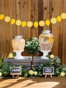 4 piezas de Guirnalda de limón degradado, Pancarta de limón para decoración, Decoraciones de limón para fiesta de cumpleaños, Decoraciones para puesto de limonada, Fondo para picnic de verano interior y exterior