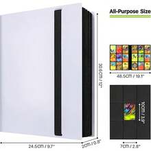 Pasta, Pasta de Cartas, Pasta de Cartas, Pasta de Cartas de Carregamento Lateral, Pasta de Cartas de Basquete, Pasta de Cartas de Troca, Pasta de Cartas de 9 Bolsos, Pasta de Cartas de Esportes de Hóquei, Pasta de Colecionador de Cartas de Beisebol de Carregamento Lateral com Capas Protetoras 20 Folhas 360 Livro de Cartas de Jogos para Cartas de Futebol e Basquete