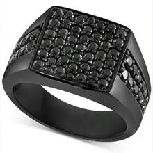 1PC Men's Fashion Vintage Ring Wedding Band Engagement Party Ring Casual Accessories Father's Day Birthday Christmas Gift Men's Luxury Jewelry US 6-13# - 黑色 - 查看 12