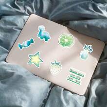 50 PEÇAS Adesivos originais de sal pintados à mão, adesivos de estética em vinil para scrapbooking, diário, laptop, para-choque, skate, garrafa d'água, computador, telefone, desenhos animados, capacete de segurança, carros, adesivos e decalques, material escolar, de volta às aulas