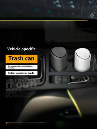 硅胶杯形汽车垃圾桶，方便卫生的汽车收纳整理器杯架垃圾桶