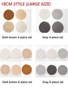 16pcs/8 Pcs Minimalist Table Woven Coasters, Drink Coasters With Holder,Kitchen Table Heat-Resistant Coasters And Thick Insulation Pads,4 Colors Absorbent Coaster Set For Home Decor Tabletop Protection Suitable For Kinds Of Cups, 4.3 Inches Christmas For Holiday Gift Giving