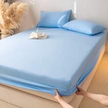 1 pieza Sábana ajustable de algodón con nubes, sin funda de almohada, protector de colchón color macaron, suave como las nubes, cobertura total de 360 grados de estilo minimalista, a prueba de polvo y antideslizante, sin blanqueador óptico, amigable con la piel, transpirable, textura suave y delicada, lavable y resistente al color, juego de ropa de cama antibacteriano y reforzado, adecuado para viajes, dormitorio, habitación de invitados, hotel, dormitorio, toda la familia, todas las estaciones, 16 tamaños