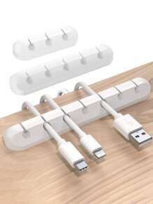 1-5pcs Cable Clips, Silicone Self-Adhesive Cable Management Wire Organizers Holder For Desk USB Charging Cord, Nightstand Power Cord, Mouse Cable, PC Office Home