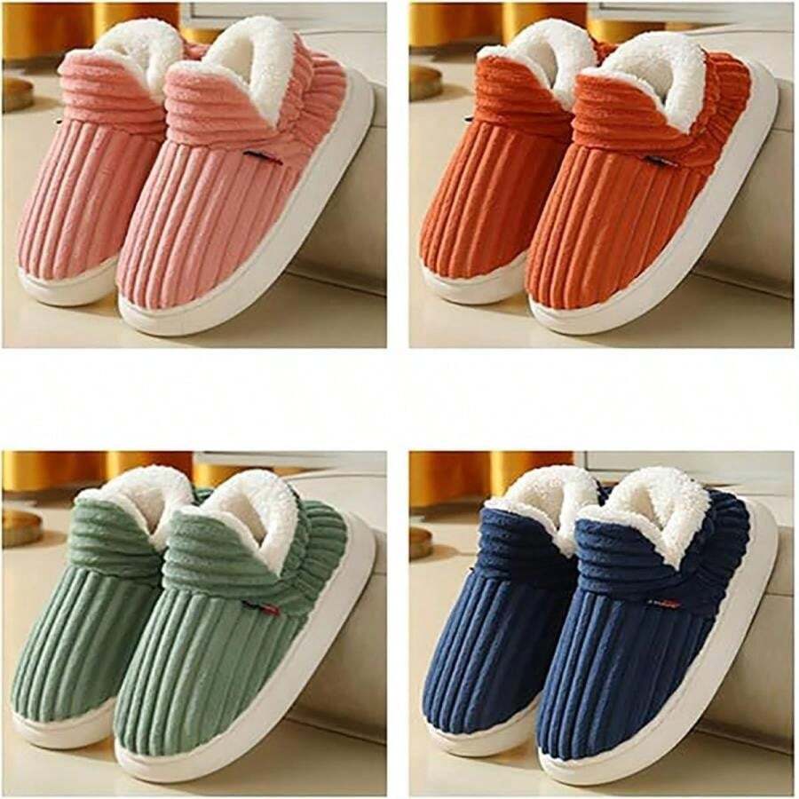 Zapatillas de casa HEKEWER Pluffi cómodas y elegantes, pantuflas Pluffi, pantuflas de invierno gruesas y cálidas de felpa esponjosa - Gris - Ver 1