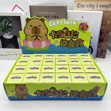 1pc/4pcs Capybara Plush Animal Mystery Blind Box Pendant Accessory, Cute Small Gift For Back To School, Gift Suitable For 14 Years Old And Above For Holiday Party, Birthday, Festival, Cartoon Toy Surprise