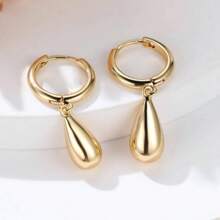 1 Paar minimalistischer geometrischer Wassertropfen Anhänger Ohrringe, modischer Schmuck Geschenk für sie, Party & Date