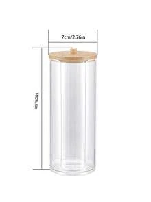 3 件透明卸妆圆形软垫容器，分配器清洁棉签盒带竹盖化妆，圆形垫，化妆品收纳盒浴室配件返校 - 彩色 - 查看 16