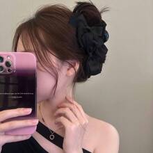 1 Stück Damen Einfarbige Doppelseitige Haarklammer mit Schleife, elegantes vintage Haaraccessoire geeignet für den täglichen Gebrauch Haarzubehör Elegante Haarklammer Damen Haarklammern