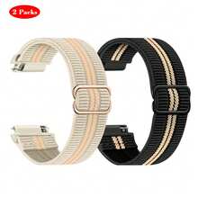 Correa de reloj de liberación rápida - Opción de ancho - Correas de reloj de 20 mm y 22 mm, correa de nailon elástica ajustable de bucle único como repuesto para hombres y mujeres - Correa elástica 20, 22 (estilo rayado) - Ver 14