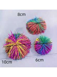 1/2/3/6PCS Monkey Stringy Balls Sensory Fidget Stringy Balls Soft Rainbow Pom Bouncy Stress Balls Multicolor,Bounce Balls,Rubber Balls,Squishy Balls,Rainbow Toys,Monkey Squishy,Bath Toys