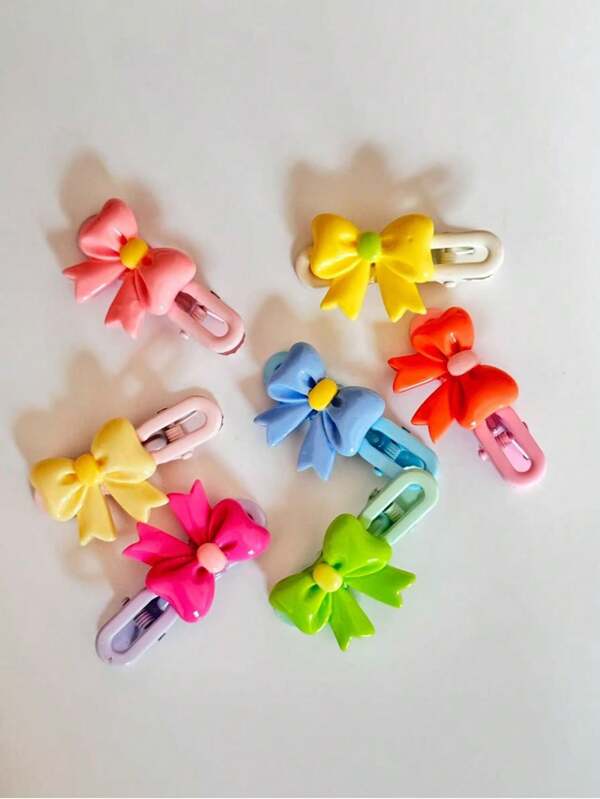 Juego de 7 pasadores de colores con diseño de lazo de dopamina para el cabello de niñas, accesorios para el cabello, accesorios escolares, pinzas, pasadores de pelo, garras de pelo