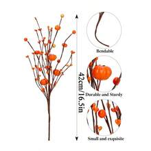 1个/3个/6个仿真南瓜橙色浆果茎秋季南瓜枝，适用于秋收节感恩节装饰花瓶秋收节家居装饰万圣节装饰秋季装饰房间装饰秋季装饰圣诞节装饰家居圣诞礼物圣诞装饰