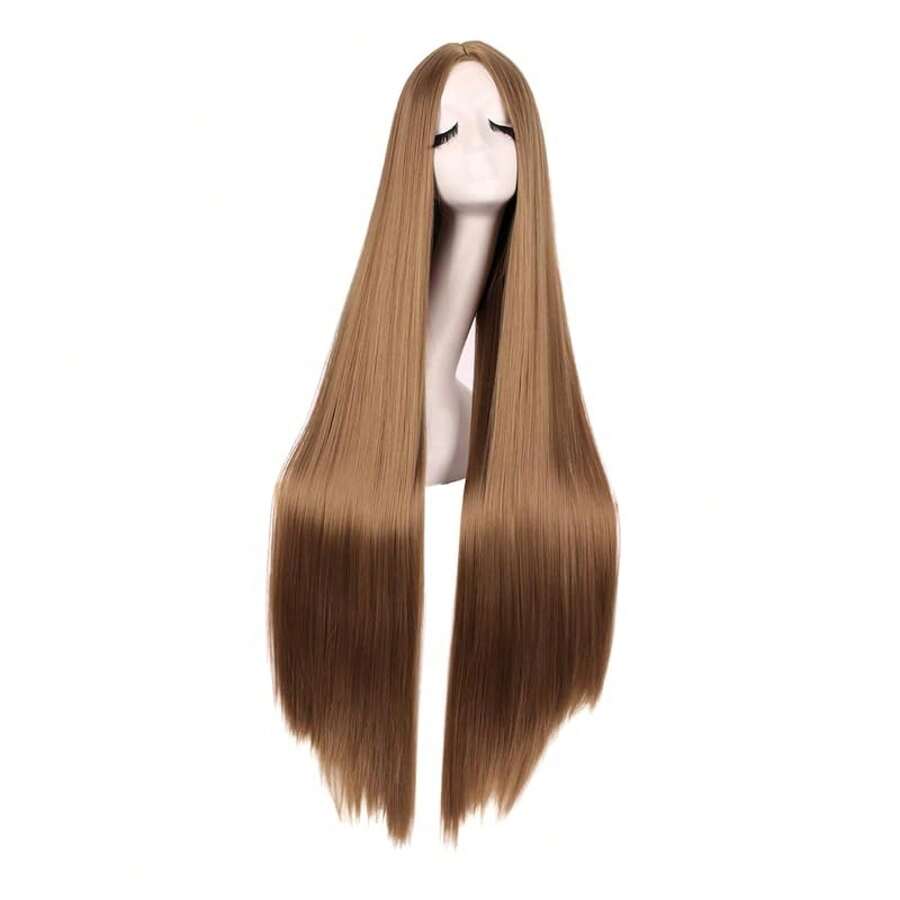 Black long straight cosplay wig yv30245