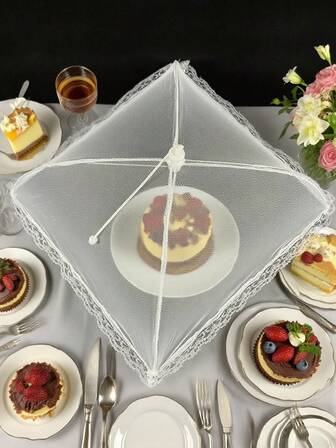 1Pc Large Pop-Up Food Cover, Mesh Food Tent For Outdoors, Foldable & Reusable Plate Cover For Parties, BBQ, A Must-Have Kitchen Gadget And Camping Essential, Fly Protector, Camping Accessories