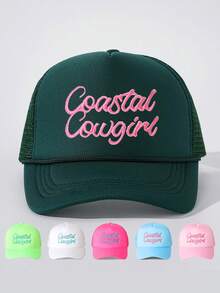 1pc Women's Outdoor Embroidered "Day Drinkin" Adjustable Drawstring Mesh Baseball Cap, Casual Sun Hat For Girlfriend, Spring Autumn Travel, Unisex Versatile Sun Protection Hat, Y2K Style Youth Cap - Baseball Cap - View 17