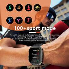El reloj inteligente unisex Ultra 10+1 es un reloj deportivo multifuncional con batería integrada, pantalla digital, carga inalámbrica y llamadas Bluetooth. Admite hasta 100 modos de seguimiento de actividad y es compatible con sistemas Android e iOS, lo que lo convierte en el regalo ideal para hombres. - Negro - Ver 4
