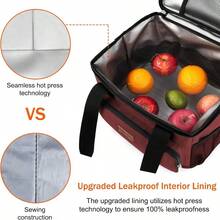 Local Shipping-Femuar Reusable Lunch Box For Men/Women - Insulated Lunch Bag Leakproof Lunchbox For Work Office Picnic Beach - Freezable Lunch Cooler Bag With Adjustable Shoulder Strap - Black - 05-Red - 查看 3
