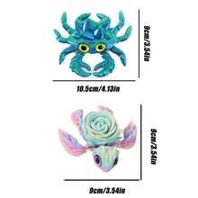 3D Drukowane Urocze Ozdoby Z Serii Życia Morskiego, Realistyczne Kraby, Różane Żółwie -- Nadają Się Do Dekoracji Domu, Biura I Samochodu. Dekoracje Bożonarodzeniowe I Walentynkowe