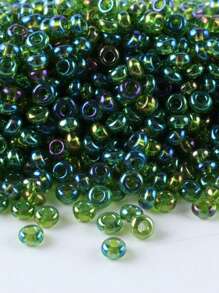 GO2CJBEADS 10 جرام جودة جيدة من حبيبات الزجاج الشفافة بقياس 2 ملم بألوان نمط لتصنيع المجوهرات