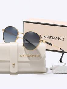 LINFEMAND Retro Classic Round Metal Frame Decorative Fashionable Fashion Glasses For Men And Women, Suitable For Driving, Travel, Beach Party, Holidays, Gifts - Multicolor - View 11