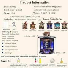 Dollhouse Miniature House Kit, Miniature House Kit With Furniture, LED Light And Dust Cover, 1:32 Scale Creative Room (Magic House) - Comes With English Instruction Manual