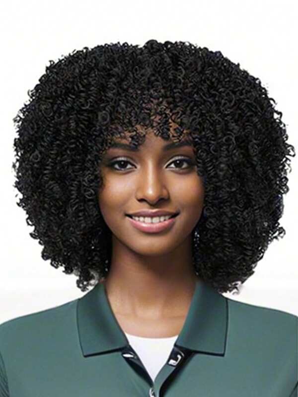 12" Synthetic Heat Resistant Curly Wig, Short Wavy Wig For Women, Fluffy Bouncy Spiral Curl Wig With Bangs, High Density Synthetic Fiber Suitable For Easter, Cosplay, Music Festival