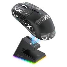 ATTACK SHARK X6 Lightweight Wireless Gaming Mouse With Tri-Mode Wired/2.4GHz/BT5.2,Up To 26K DPI, PAW3395 Optical Sensor, RGB Backlight Charging Base, HUANO Switch,7programmable Buttons, PC/ - Multicolor - View 16