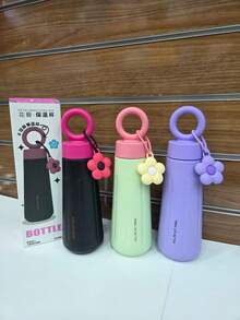 500ml Flower Thermal Bottle With Keychain – Charm, Style And Drink At The Right Temperature! - màu xanh lá - Xem 3