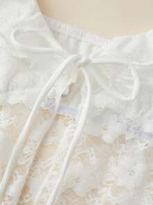 Women's Cropped Lace Vest Cami Tops Sleeveless Open Back Open Front Going Out Tops Tie Up Tank Tops - White - View 8