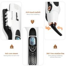 Professional Nano-Titanium Ceramic Steam Hair Straightener, Wide Plate Non-Damaging Straight Hair Styler - View 5