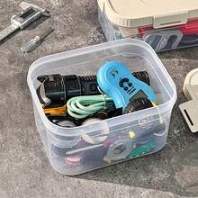 1/2pcs 2800/3700ML Multifunctional Transparent Plastic Hardware Tool Storage Box With Handle & Lid, Portable Large Capacity Dustproof Tool Box, Stackable Tool Organizer, Suitable For Outdoor,Home Storage And Organization - Multicolor - View 5