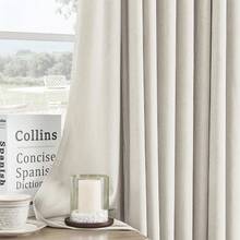 Entrega local Joydeco Cortinas negras 100% opacas de 84 pulgadas, 2 paneles, Cortinas de terciopelo negro lujosas y térmicamente aisladas para dormitorio y sala de estar, cortinas opacas y a prueba de sonido, con bolsillo para barra y presilla (52Ancho X 84Largo) - Blanco - Ver 2