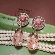 1 đôi Châu Âu và Châu Mỹ Đúng mốt , Tuyệt đẹp , Retro , Medieval , Và Phong cách hiện đại Mạ vàng Pha lê Và Đầy màu sắc Đá quý Kim loại Dangle Hoa tai , Thích hợp Đối với Của phụ nữ Mặc hàng ngày , Món quà , Và Phụ kiện trang sức - Đầy màu sắc - Xem 8