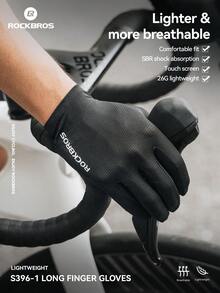 ROCKBROS 女式触摸屏骑行手套，耐磨防滑，带SBR减震掌垫和透气网眼