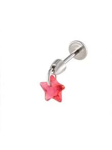 Toppiercing 1 Stück Premium Kubikzirkon Stern Design Ohrknorpel Piercing, minimalistischer Stil