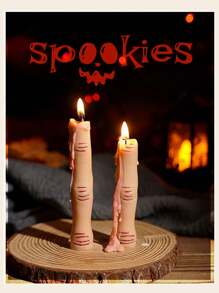 3 Stücke einzigartiger Finger, Kürbis und Schädel duftender Kerzen Set, 3 verschiedene Düfte, toll für Halloween, aromatische Heim-Dekoration, kreativ handgefertigte lang-stämmige duftende Kerzen