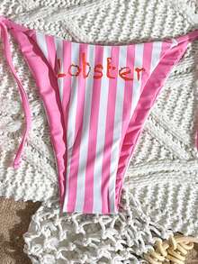 Nouveau bikini fendu à imprimé homard rayé sexy et pour femmes, idéal pour la plage et les fêtes de piscine d'été