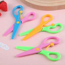 6pcs Kids Scissors, Craft Scissors For Beginners, Plastic Blade Student Art Scissors, Portable DIY Art Supplies, Random Color, Children Craft Scissors, Back To School Stationery